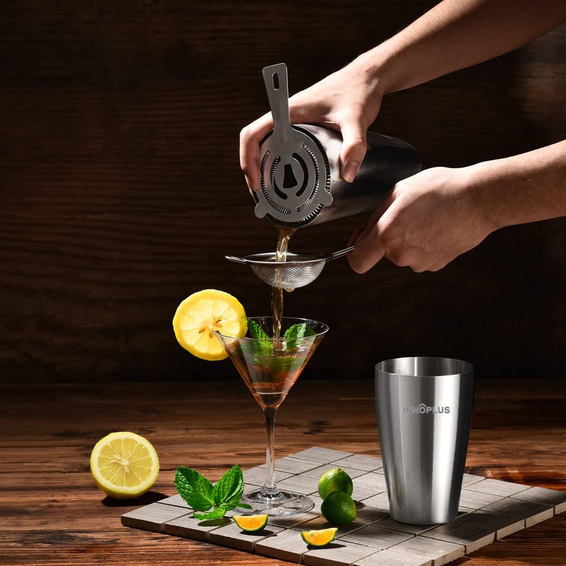 INNÃ”PLUS Cocktail Shaker, 27OZ Martini Shaker, Drink Shaker, Cocktail Shaker Set 6 Pcs,Boston Shaker, Bar Set, Cocktail Strainer, Bar tools, Bartender Kit, Stainless Steel Double Measuring Jigger, Mixing Spoon - Image 5